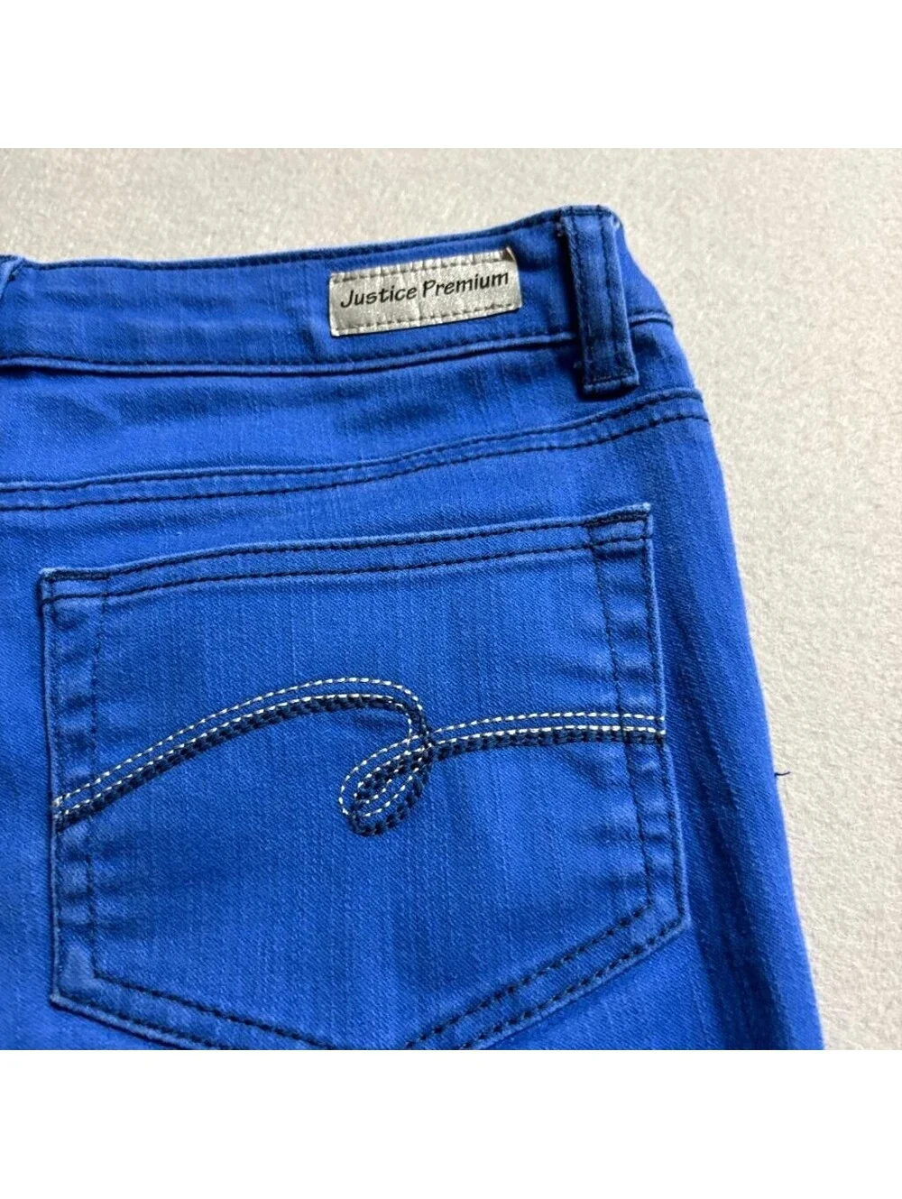 Justice Premium Jeans Girls Size 14R Blue Skinny Stretch Denim Pants